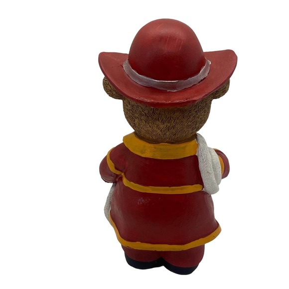 Firefighter Bear Holding Fire Hose Figurine Statue Polystone Fireman Collectible - Picture 2 of 11